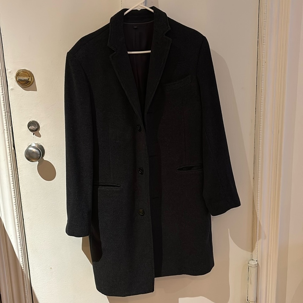 Charcoal Grey Wool Overcoat - image 1